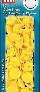Boutons pression - 12.4mm - rond - jaune