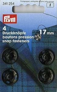 Boutons pressions métal - 17mm - noir