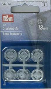 Boutons pressions plastiques - 13mm - transparent