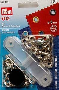 Oeillets avec rondelles - 5mm - argent