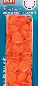 Boutons pression - 12.4mm - rond - orange