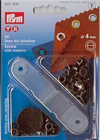Oeillets avec rondelles - 4mm - noir