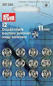 Boutons pressions métal - 11mm - argent