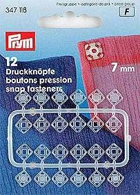 Boutons pressions plastiques - 7mm - transparent