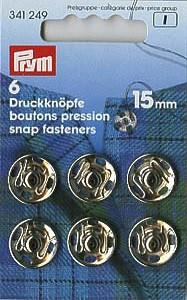 Boutons pressions métal - 15mm - argent