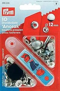Boutons pression - Anorak 12mm - argent