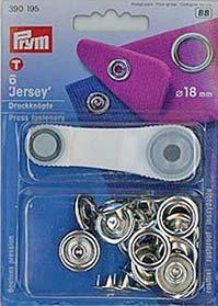 Boutons pression - Jersey 18mm - anneau argent
