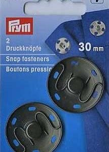 Boutons pressions métal - 30 mm - noir