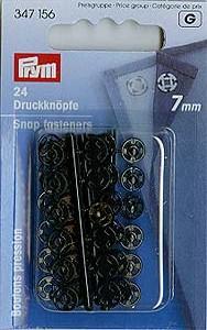 Boutons pressions plastiques - 7mm - noir