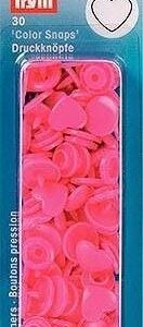 Boutons pression - 12.4mm - coeur - rose